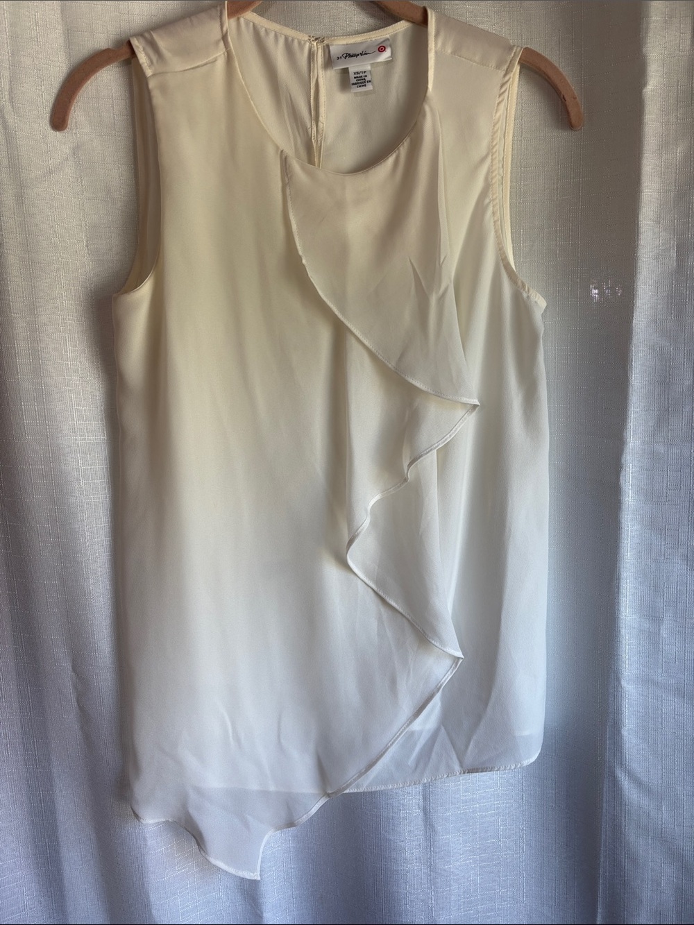 3.1 Phillip Lim for Target Cream Ruffle-Front Sleeveless Blouse